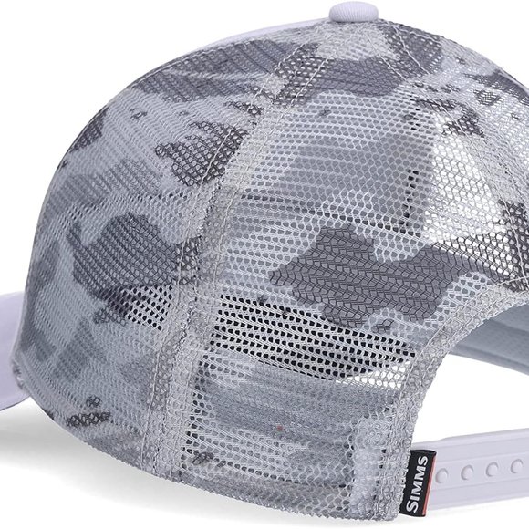 Simms fishing  Trout Icon Trucker Hat ghost camo Steel NWT - Picture 2 of 3